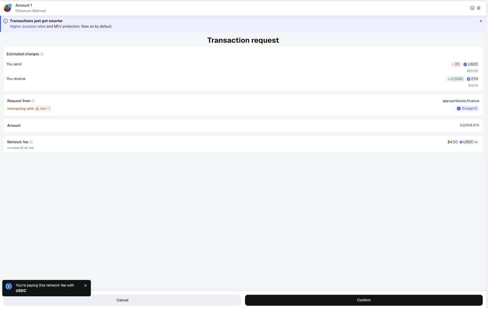 Confirm Transaction Wallet